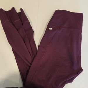 Fabletics Burgandy/wine Super Soft Leggings with Pockets Size Small